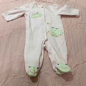 Little Me Pink Frog Footed Onesie